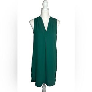 H&M EUC Forest Green sleeveless sz 4 mini shift dress office Minimalist Classic